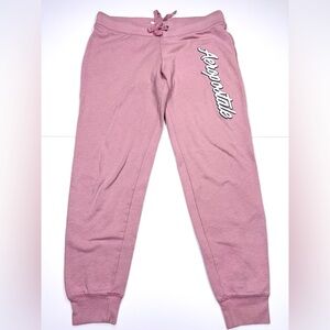 Aéropostale Pink Logo Jogger Sweatpants Drawstring Size M